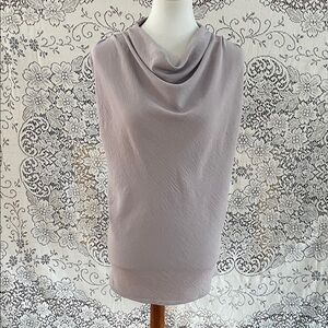 Dex Black Tape Cowl Neck Lavender Sleeveless Crepe Top